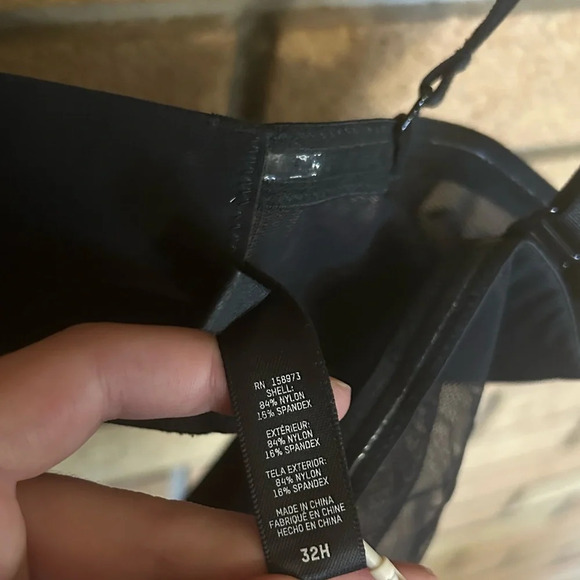 NWT SKIMS Ultra Fine Mesh Underwire Bra In Onyx Black Size 32H BR-UWR-2209 - Picture 3 of 8